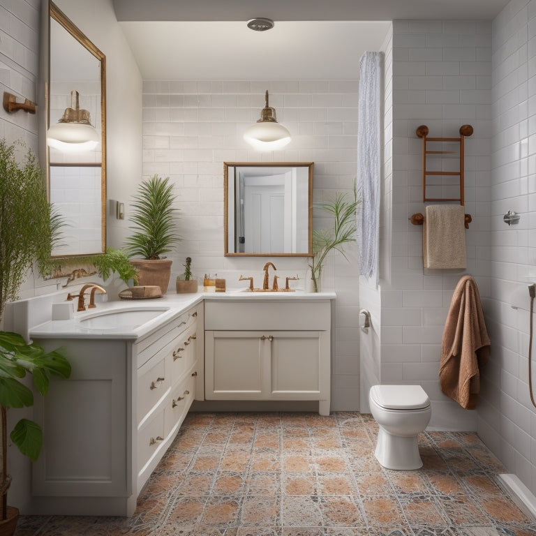 A dimly lit, outdated bathroom with worn-out tiles, a rusty faucet, and a cracked mirror transforms into a modern oasis with sleek, white fixtures, new flooring, and a large walk-in shower.