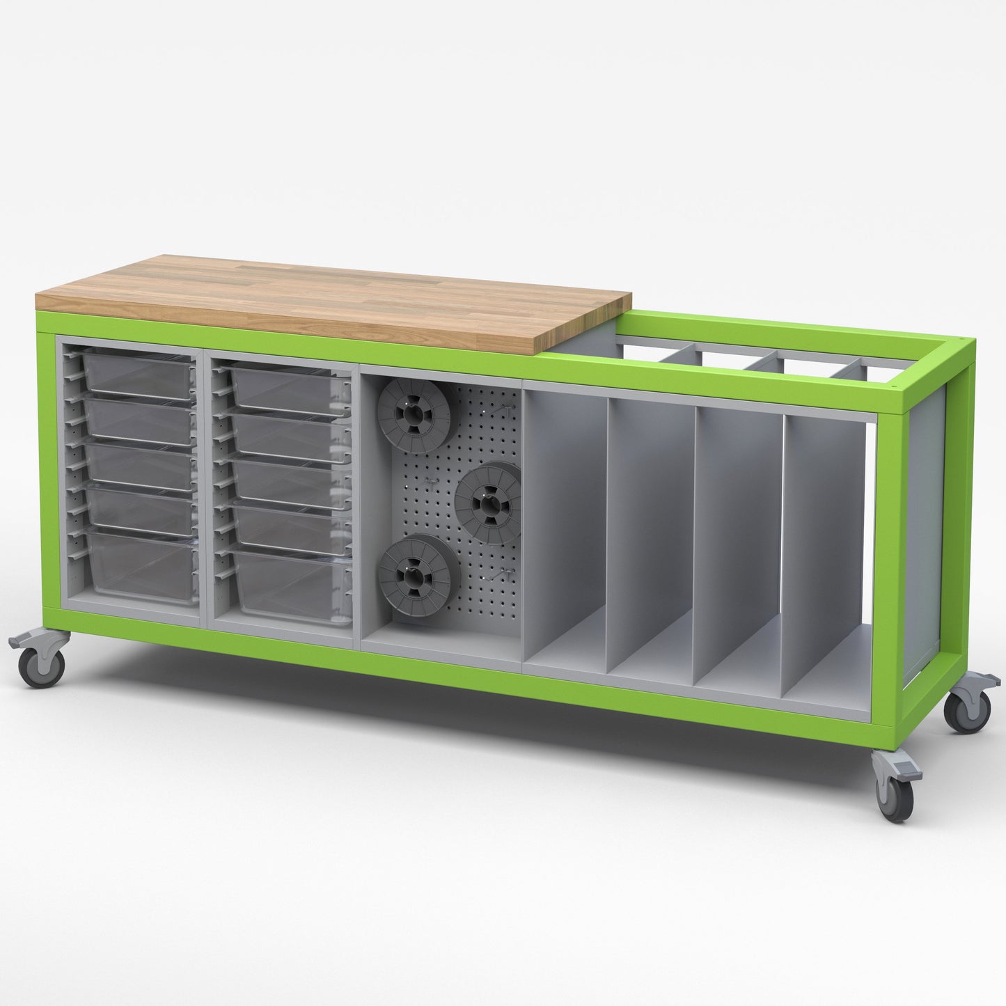 Haskell CARGO02 Explorer Series Mobile Cargo Cart with Bin and Slot Storage