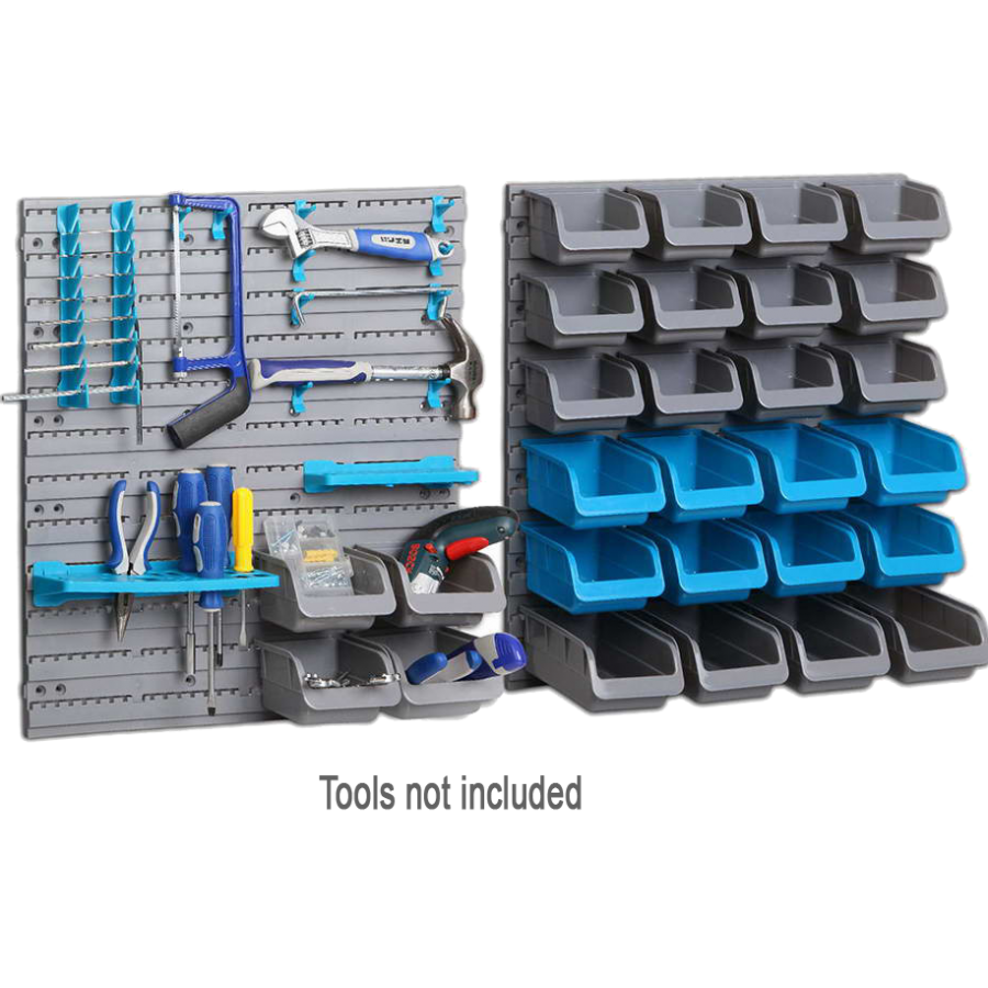 Red Label Parts Storage Bin and Tool Rack 44 Piece RLB44RT