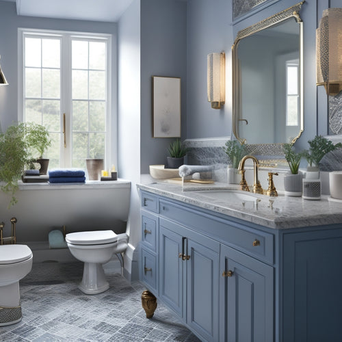 A beautifully styled bathroom with 10 different sink countertops, each showcasing a unique material, pattern, and design, arranged in a visually appealing way, with subtle lighting and soft shadows.