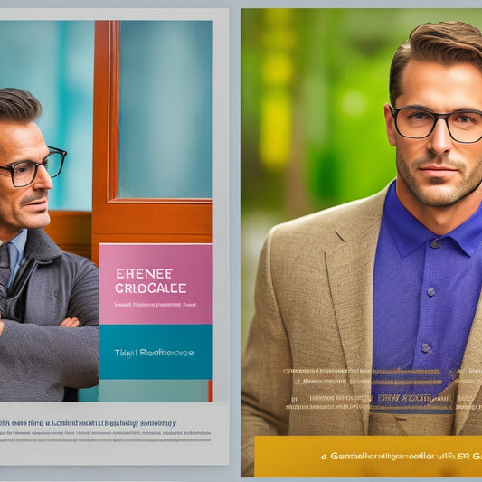 A split-screen image featuring a dull, gray email signature on the left with a generic name and address, versus a vibrant, customizable template on the right with colorful graphics and icons.
