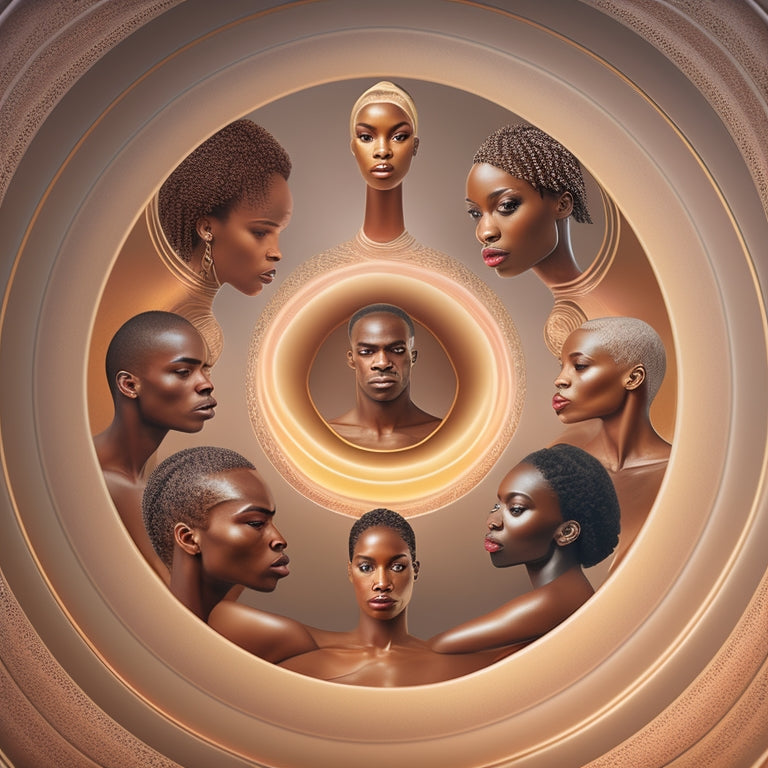 A stylized illustration of interconnected human figures in varied skin tones and abilities, forming a dynamic, swirling vortex that radiates outward, symbolizing collective growth and transformation.