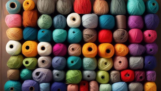 Create an image of a colorful and neatly organized yarn stash, showcasing 10 different creative and visually appealing ways to store and organize yarn. Each section should represent a unique method such as using clear jars, labeled baskets, hanging s