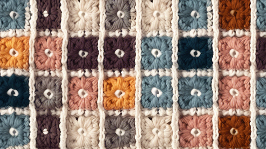 Create an image of a beautifully crafted crochet sampler showcasing the latest stitch trends. The sampler should include a variety of intricate stitches such as bobble, popcorn, waffle, and shell stitches. Each section of the sampler should incorpora
