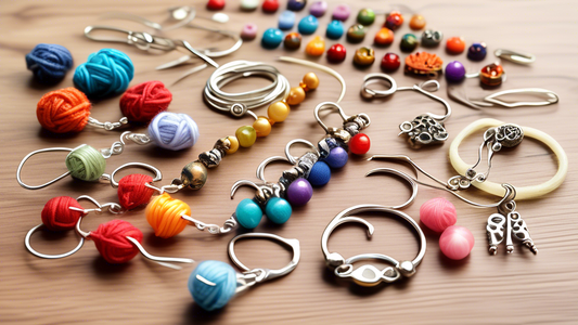 Create an image of a variety of handmade knitting stitch markers in different shapes, colors, and sizes. Show examples of using beads, charms, and other decorative elements to create unique and personalized stitch markers. Display a set of them on a 