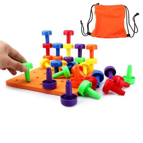 30PCS Peg Board Set Montessori Occupational Fine Motor Toy for Toddlers Pegboard