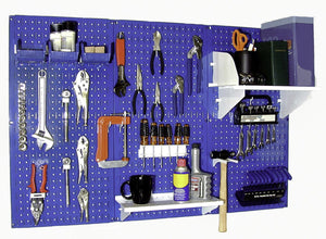 4' Metal Pegboard Standard Tool Organizer Kit with Accessories - Blue/White