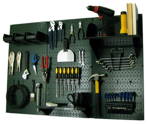 4' Metal Pegboard Standard Tool Organizer Kit with Accessories - Green/Black