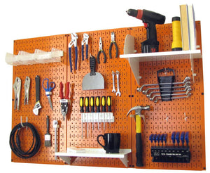 4' Metal Pegboard Standard Tool Organizer Kit with Accessories - Orange/White