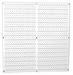 White Metal Pegboard Pack - Two 16" x 32" Pegboard Tool Boards