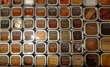 Load image into Gallery viewer, Kitchen culinarian ii magnetic spice rack 48 bravada square clear lid magnetic spice tins brushed stainless steel versa board wall base 149 spice labels