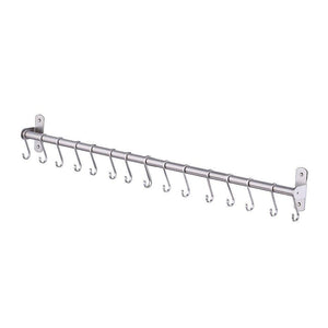 Shop kes kitchen rail rack wall mounted utensil hanging rack brushed stainless steel hanger hooks for kitchen tools pot towel 15 sliding hooks kur209s80 2