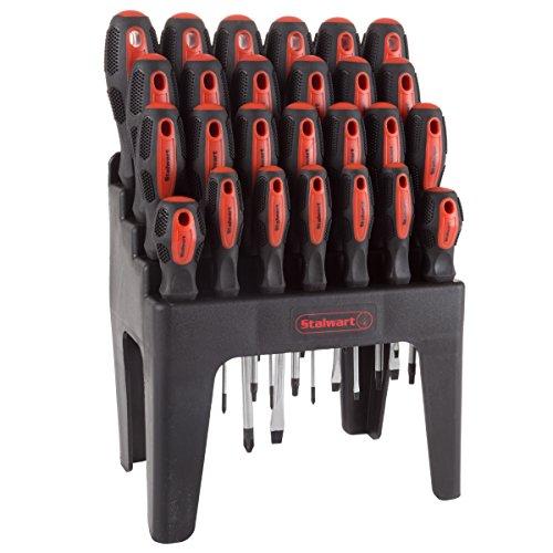 26 Piece Screwdriver Set With Wall Mount, Stand And Magnetic Tips- Precision Kit Including Phillips, Slotted, Pz And Star Screwdrivers By Stalwart