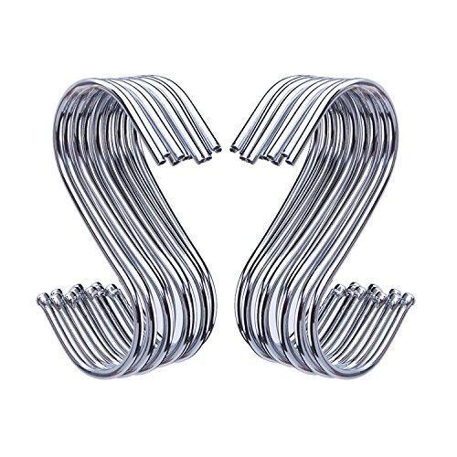 Outus S Shaped Hooks Hanging Hooks Hangers for Bathroom, Bedroom, Office and Kitchen (20 Pack)