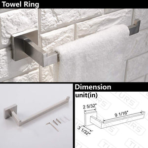 On amazon turs contemporary 4 piece bathroom hardware set towel hook towel bar toilet paper holder tower holder sus 304 stainless steel wall mounted brushed