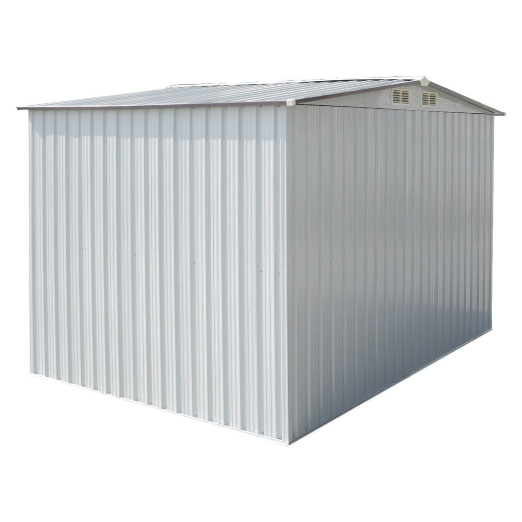 Shop ainfox 8x8 storage shed with foundation kit outdoor steel toolsheds storage floor frame kit utility garden backyard lawn warm white 8x8 storage shed with floor base kit