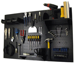 4' Metal Pegboard Standard Tool Organizer Kit with Accessories - Black/Black