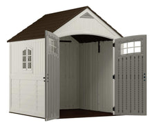 Load image into Gallery viewer, Top rated suncast 7 x 7 cascade storage shed outdoor storage for backyard tools and accessories all weather resin material transom windows and shingle style roof