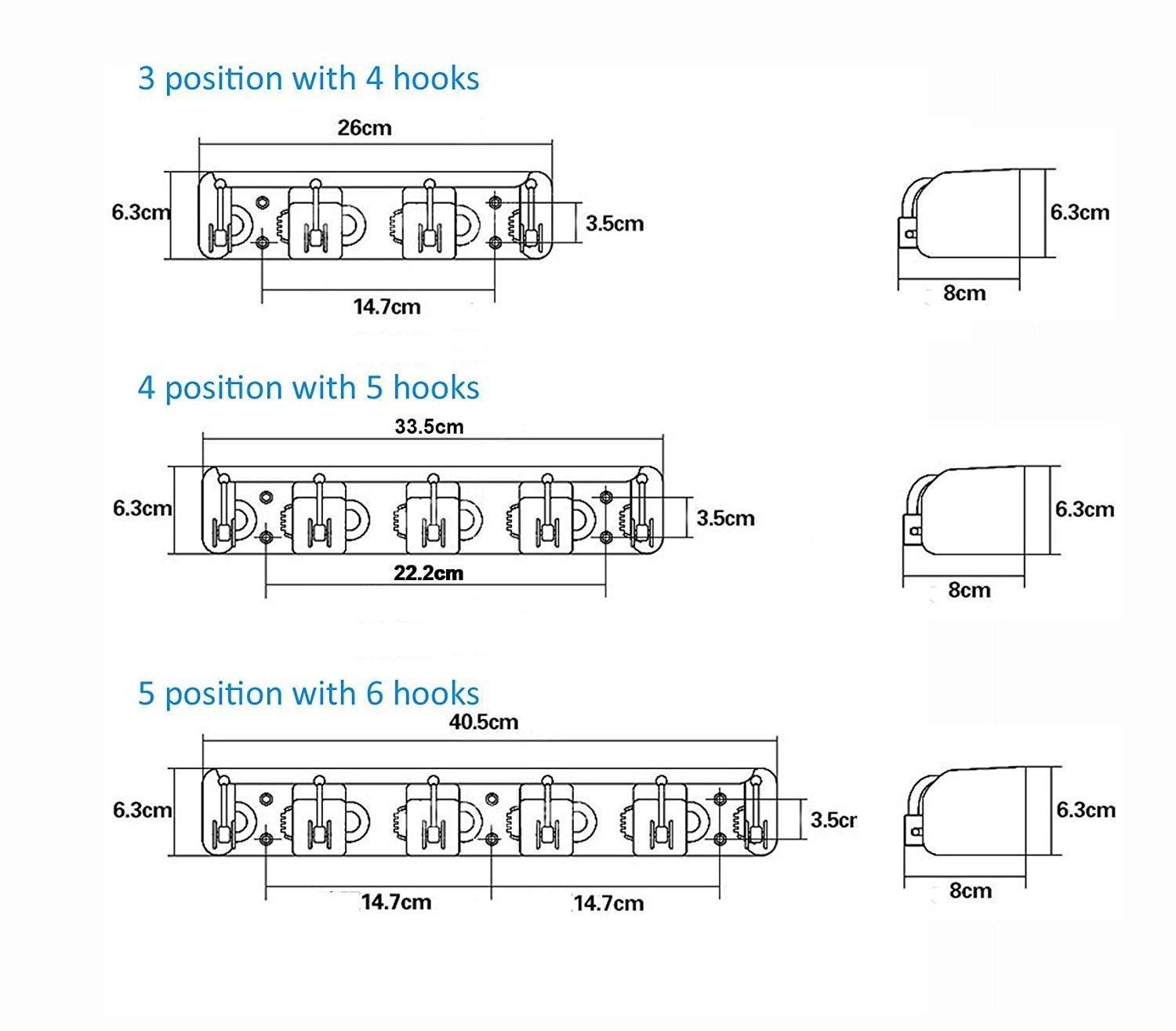 Save this good rate mop and broom holder wall mounted garden tool storage tool rack storage organization for your home closet garage and shed 5hole 6hanging