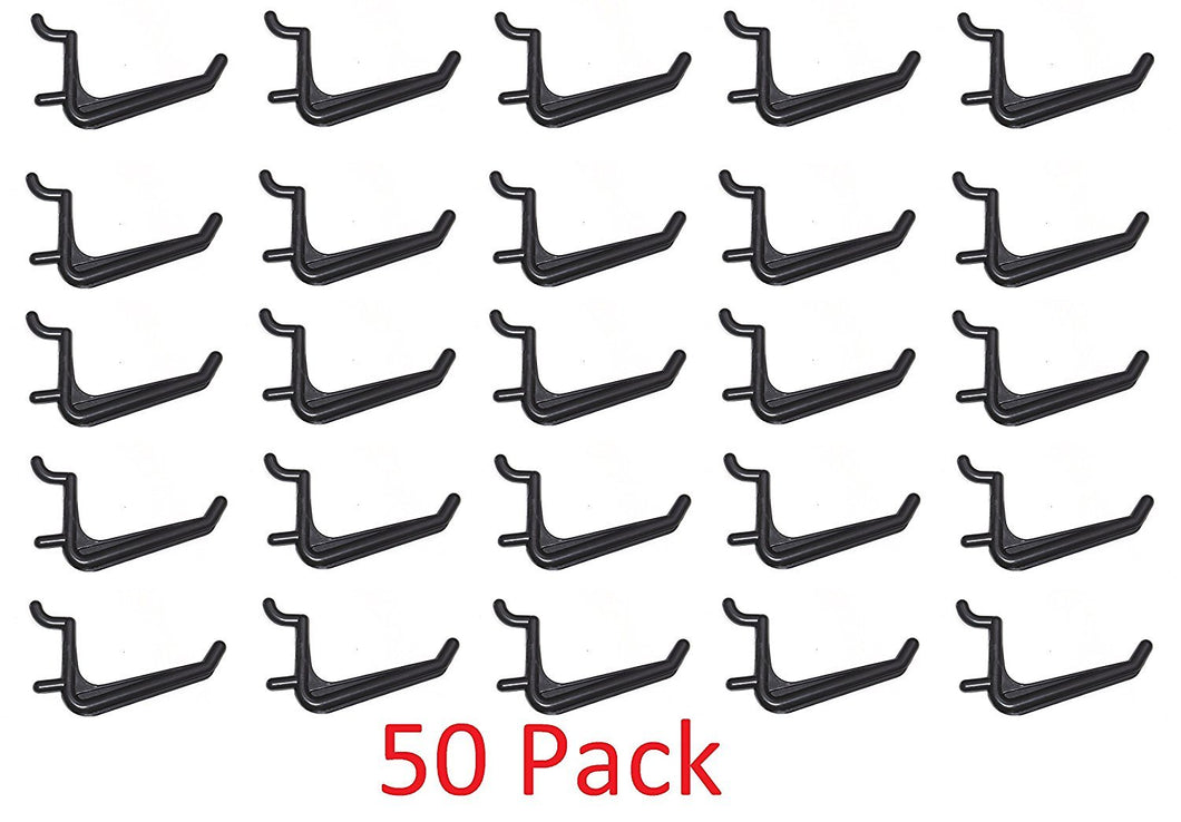 50 Pack Of JUMBO Pegboard Hooks Black Garage Tools Hammer Air Tool Storage Organization Jewelry