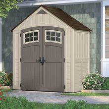 Load image into Gallery viewer, Storage suncast 7 x 4 cascade storage shed outdoor storage for backyard tools and accessories all weather resin material transom windows and shingle style roof