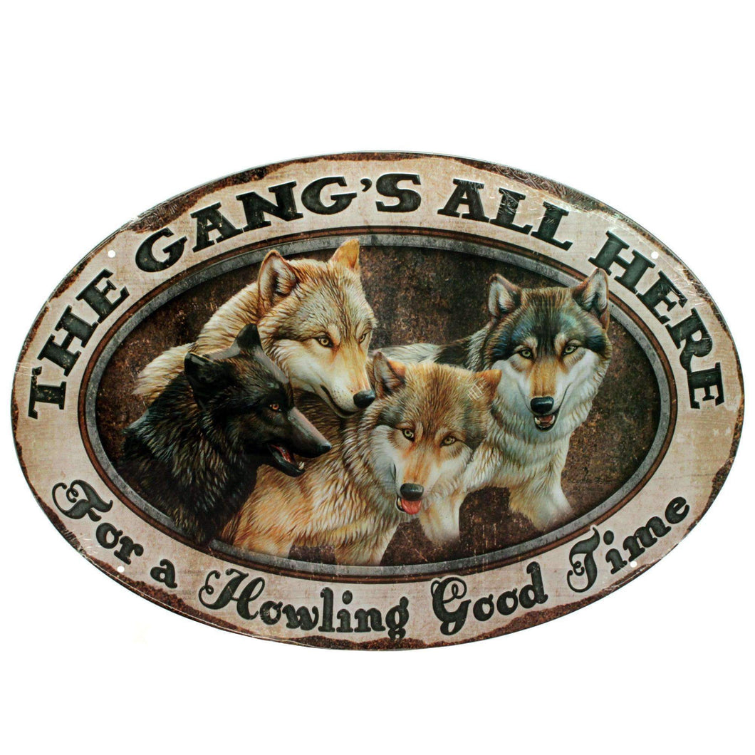 Tin Sign - The Gang's All Here, Size 12