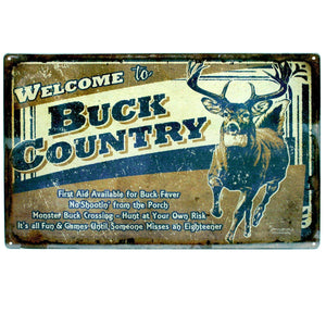 Tin Sign - Buck County, Size 12" x 17"
