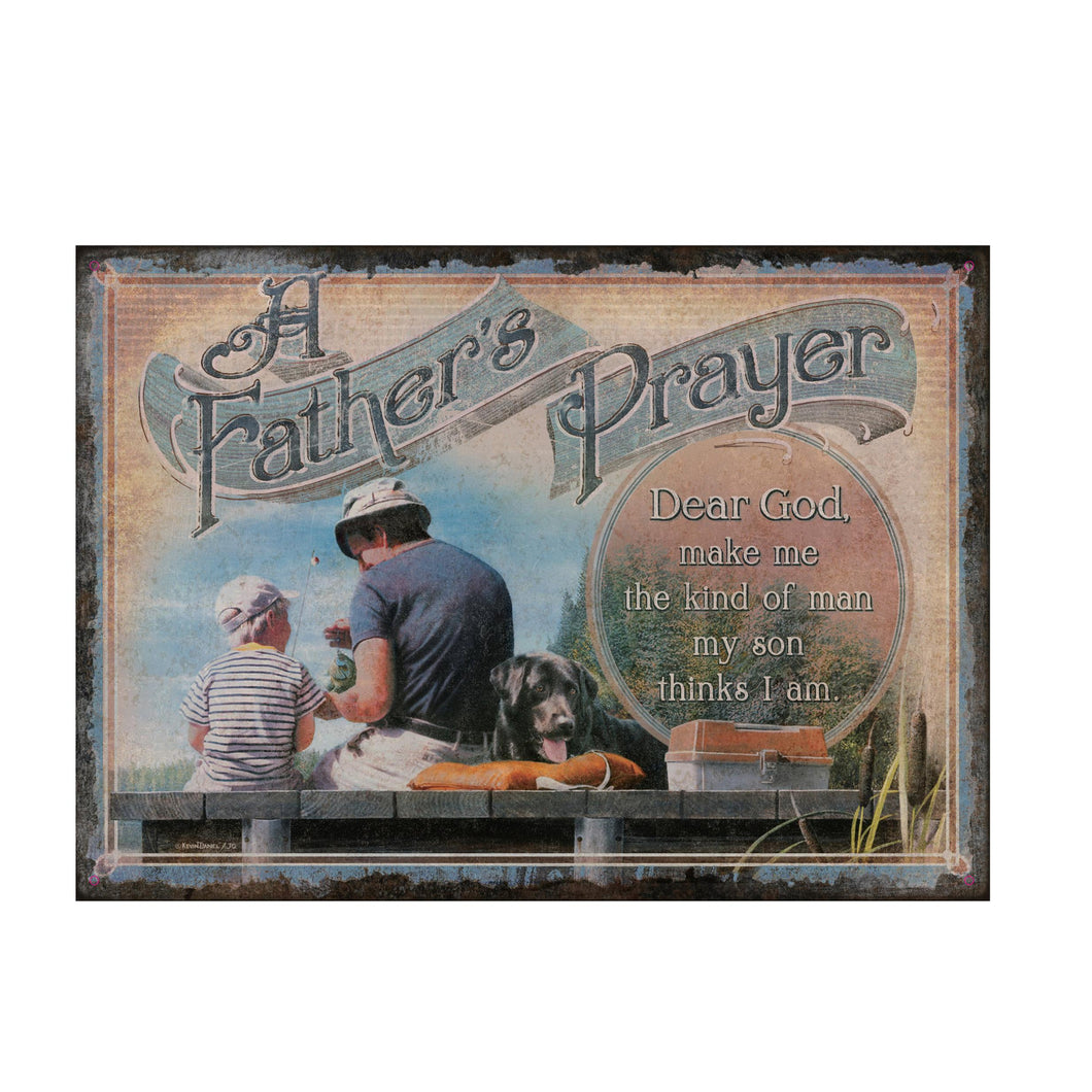 A Son's Prayer Tin Sign 12x17