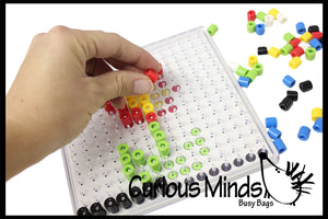 Bead Pegboard and Pictures - Fine Motor Learning Toy