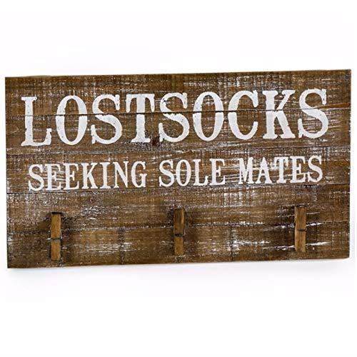 'Lost Socks' Odd Socks Rope Hanging Wooden Peg Board